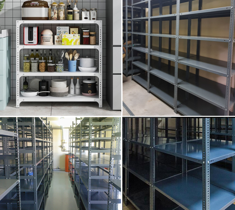 Metal Steel Shelf Easy Assembly Bolt Stacking Shelves Loading Capacity 50-200kg/Level