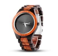 Reloj para hombre de madera del cuarzo del logotipo de encargo con la exhibición análoga del dial, vida de batería de 2 años