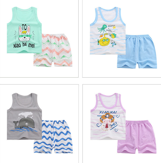 Sleeveless Cute Baby Boy Summer Clothes Random Combination Multiple Patterns