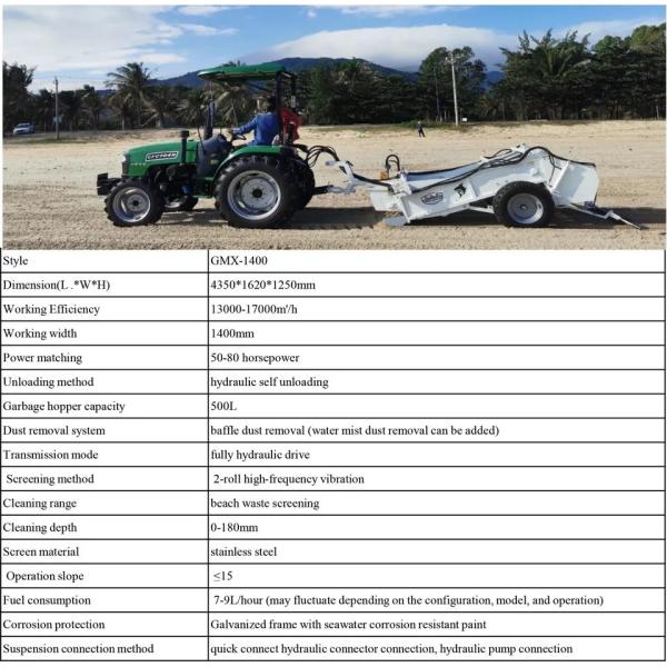Easy-to-operate Beach Cleaning Machine HANDSOMER 1800/LFX-1800 with Hydraulic Control