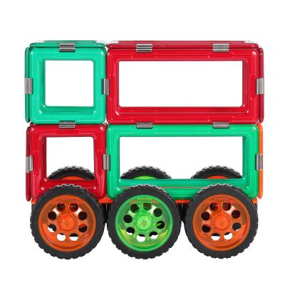 Kids Magnetic Tiles Vehicles Double Decker Sightseeing Bus Magnetic Building Blocks