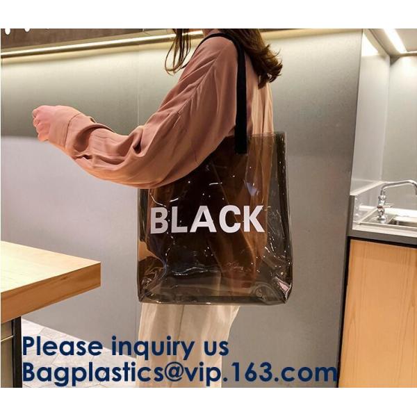 Clear Shopping Bag PVC Handbag Fashion Big Bags Jelly Package Large Transparent Tote Bag Shoulder Bag Leisure Beach Bag