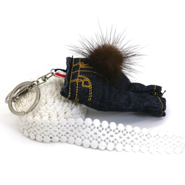 Denim Cloth Doll Key Chain Embroidery Sewing Cotton Jeans Shape OEM ODM