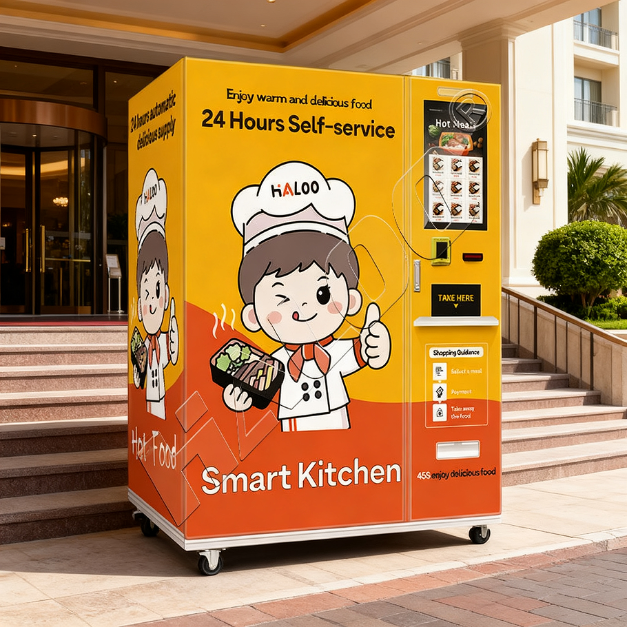 21.5-inch touchscreen single microwave lunch vending machine with freezing function and frost free cooling technology