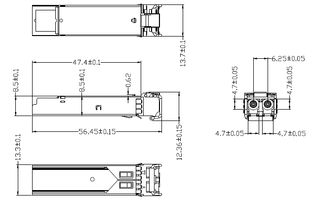 Cisco Совместимый 1.25G 80KM SFP Transceiver SM 1550nm Дуплексный гигабитный оптический SFP модуль