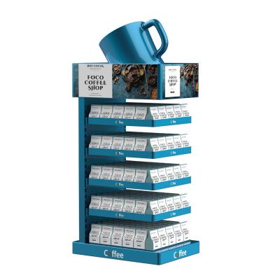 Sturdy Plastic Point Of Sale Display Stands Coffee Display Rack Cup Holder Stand Green