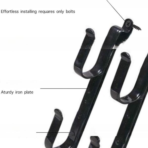 Black Metal Gun Hook holder Bow & Tool Rack for Autos & Trucks Adjustable 9 to 14 Gun Rack