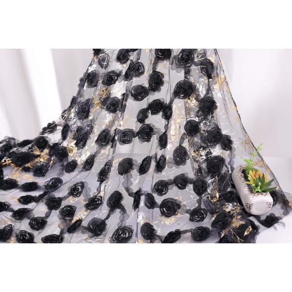 100 Polyester Rose Ribbon Embroidery White Wedding Laces Fabric for Womens Clothing Dresses Dancewear