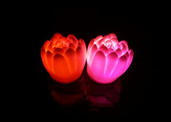 Water Active LED Night Light , 7 Colors Flash Led Flower Night Light For Birthday