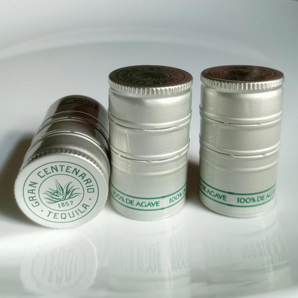 30mmx50mm Twist Off Glossy Alcohol Bottle Lids Metal Aluminum Ropp Cap