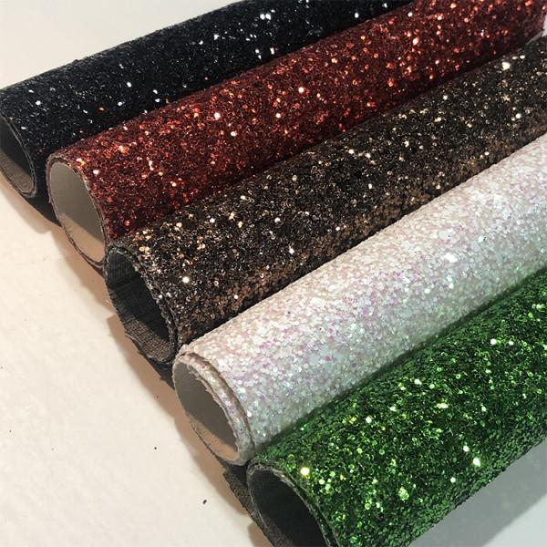 1.2mm 54/55' Fireproof PU Leather Sparkle Glitter Fabric