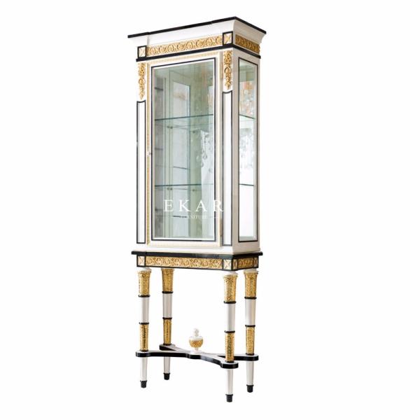 Living Room Home Office Wooden Bookcase With Glass Doors FLN-M-SG201