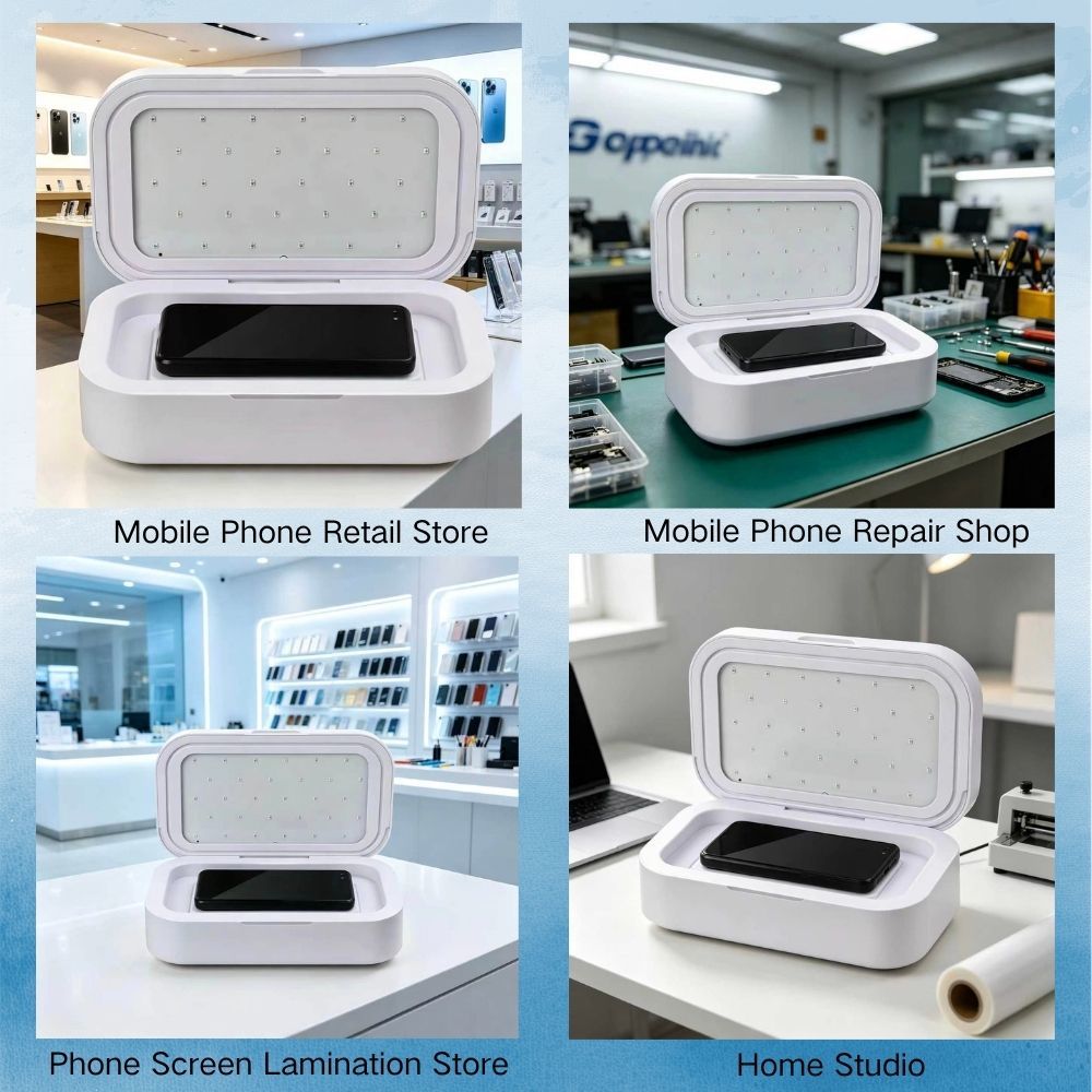 Mobile Phone Screen Protector UV Curing Machine Built-in Pre-vacuum 365-405nm LED Countdown Display One-touch Control