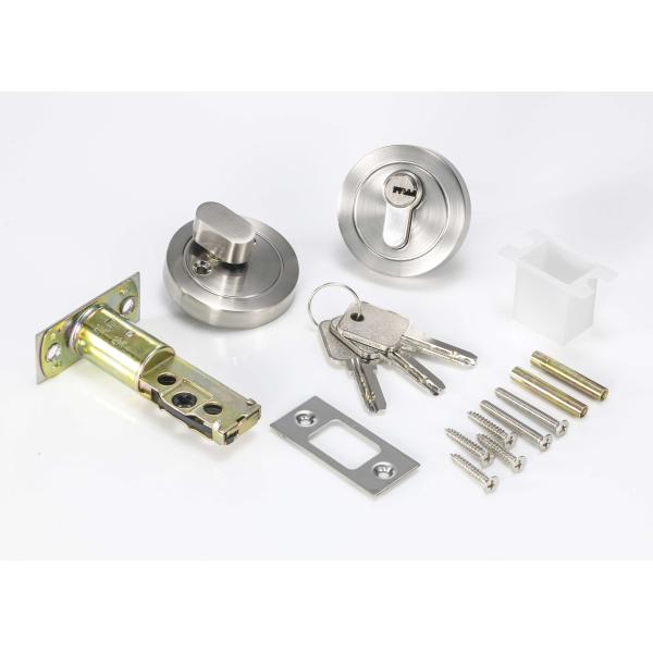 Zinc Body Brass Cylinder Circle Deadbolt Lock Satin Nickel