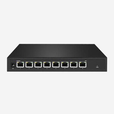 8 RJ45 10M/100M/1000M/2.5G/10Gbps Comutador Ethernet não gerenciado com alimentação 12V