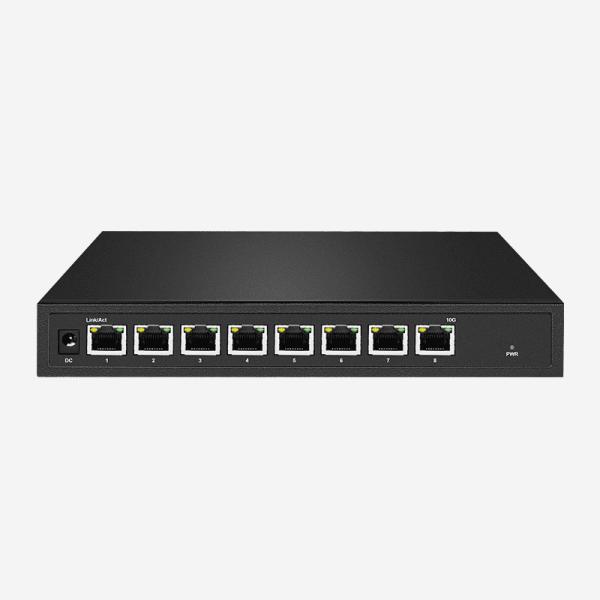 8 RJ45 10M/100M/1000M/2.5G/10Gbps Comutador Ethernet não gerenciado com alimentação 12V