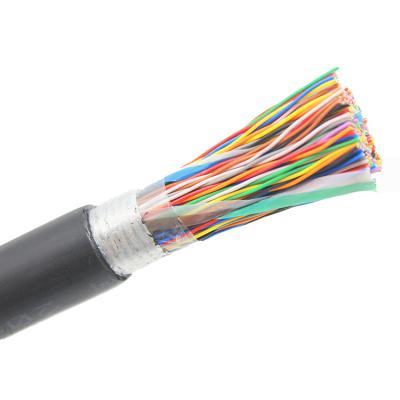 50 pares revestem o certificado exterior do FCC ROHS do CE do UL do fio do revestimento do HDPE do cabo de telefone