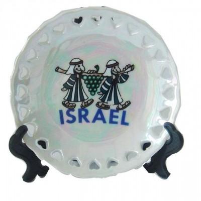 Ceramic plates with decal decoration