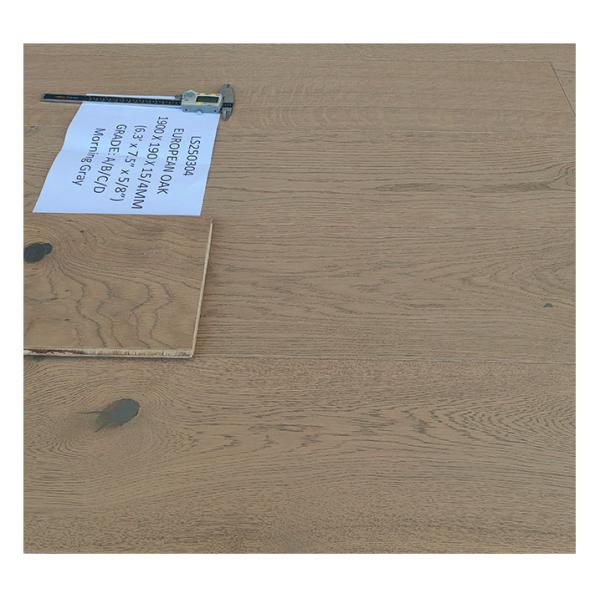 Character Grade Oak Engineered Wood Flooring, Morning Gray, Micro Bevel