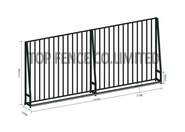 3 Rails PVC Coated Black Garrison Fence Panels Hercules Tubular Steel Fence