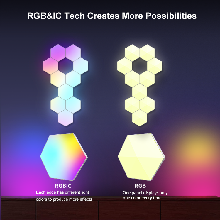 5V 10W RGB настенная лампа Полигонные умные световые панели с Bluetooth