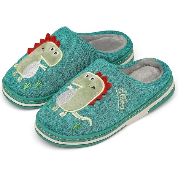 Divertissement DIno en vedette Chaussons pour enfants chaude fausse fourrure pour le confort hivernal