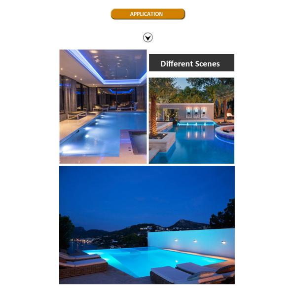 IP68 RGBW 4in1 Waterproof Fountain Led Light Stainless Steel 316 DC 24V With Asymmetrical Lens