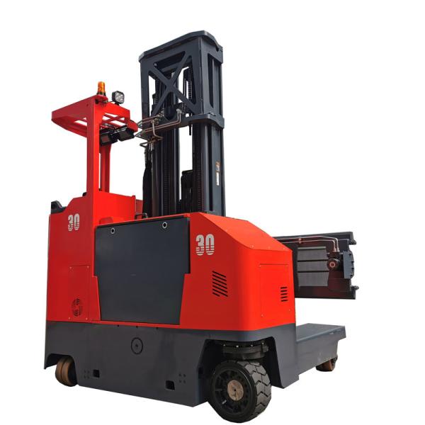stand-on 4 way 3000kg electric reach forklift truck four directional sideloader for long Materials