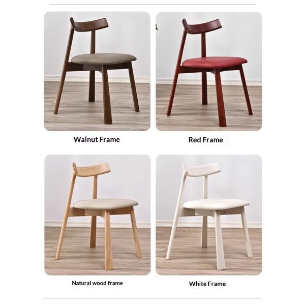 OEM Modern Backrest Upholstered Chair Restaurant Apartment Villa Bar Hotel Ergonomic Leather Chair Wooden Dining Room Chair