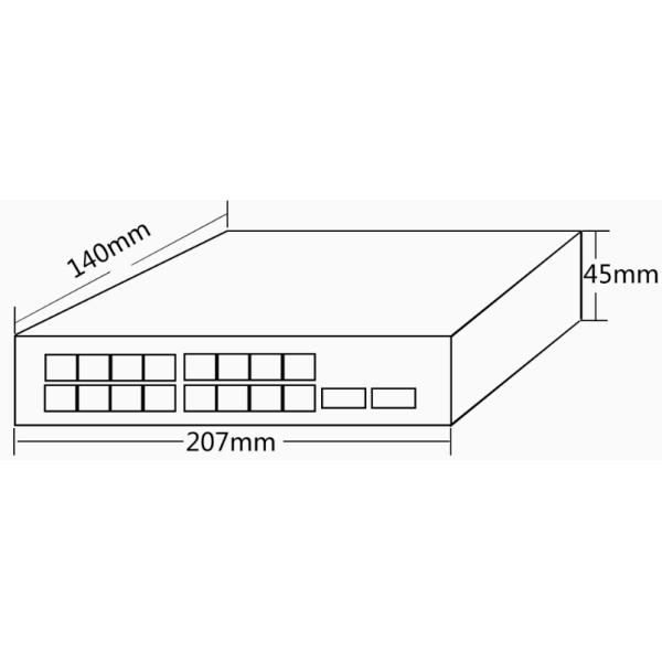 Стена силы переключателя сети 8W локальных сетей SFP Макс устанавливает × 45mm × 140mm установки 207mm