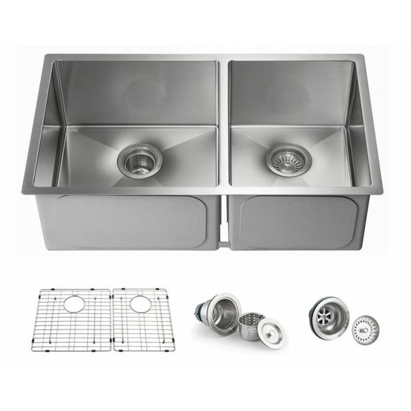 Undermount 304 Stainless Steel Sink Deep Double Bowl