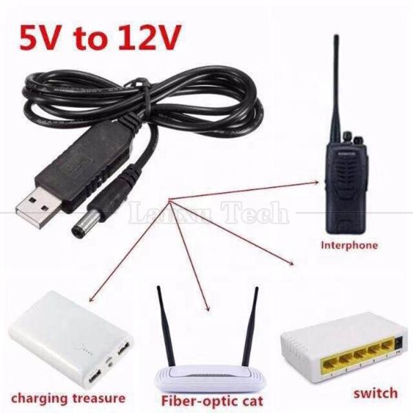 Hot Sale 5V USB to 9V 12V DC Output Converter Booster Wifi Modem Router Power Cable