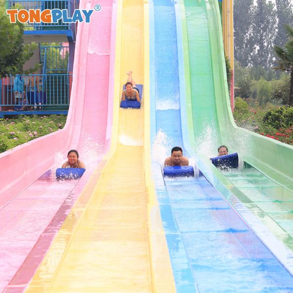 New Large Water Park Amusement Equipment Outdoor Swimming Pool Carbon Fiber Water Rainbow Slide Direct Sale