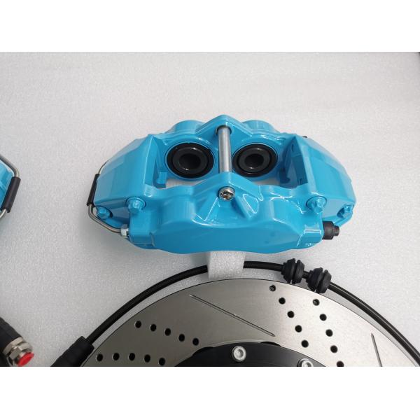9200 Blue Caliper 4 Pot Brake Kit 330*28mm Drilled Line Disc Fit 17 Inch Wheel