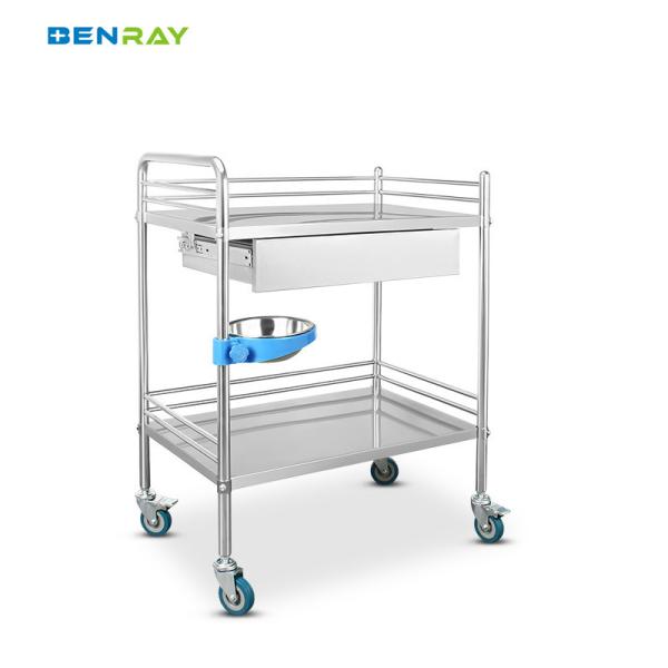 3 Layer Hospital Stainless Steel  Medical Instrument Trolley