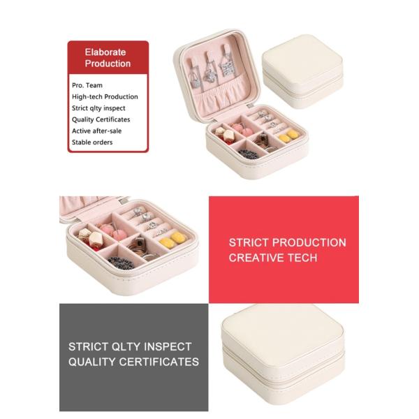 Square Handmade 10*10*5cm Portable Travel Jewelry Box Minimalist