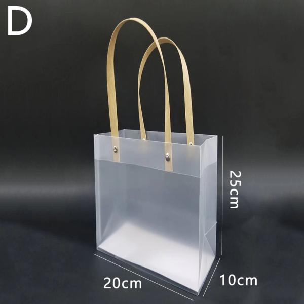 Frosted PP Bags Plastic Gift Bags With Handles Translucent Tote Gift Wrapping Flower Package Decoration Supplies