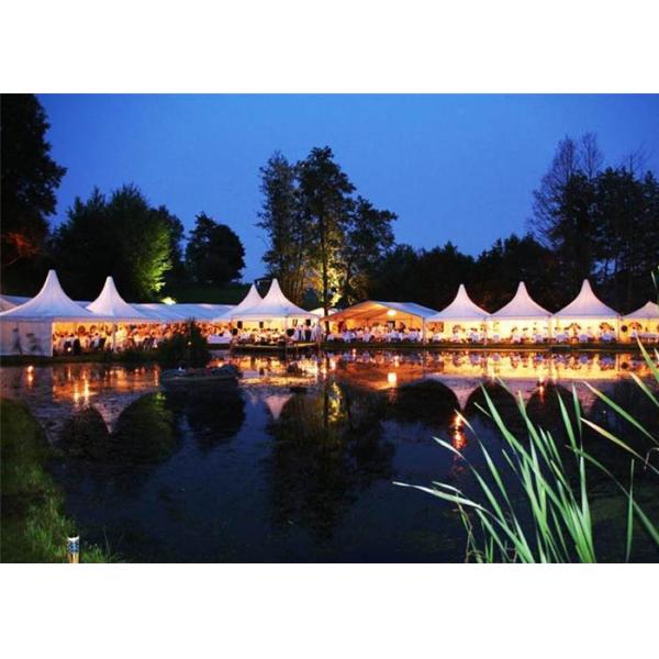 White 5x5m High Peak Pagoda Canopy Tent Customized Commercial Outdoor Marquee Tent For Trade Show