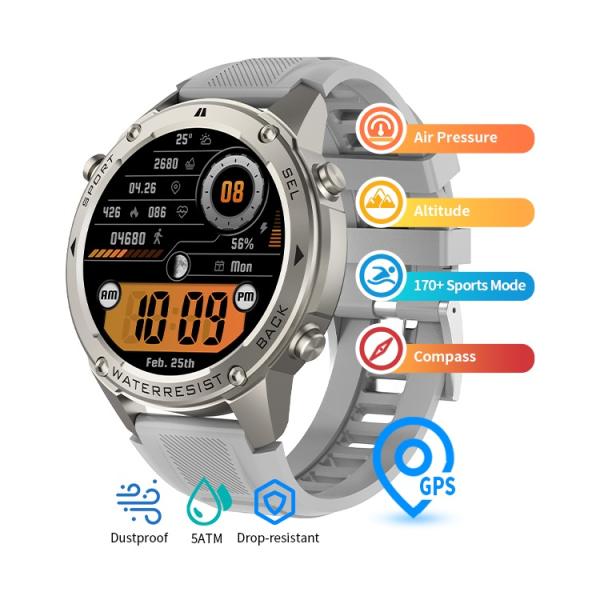 Reloj inteligente BT Call para hombres 2025 con pantalla AMOLED de 1.43 y GPS