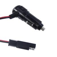 12V Cigarette Lighter Plug with Switch to SAE Connector Power Cable for Solar Panel Battery Charger and Motorcycle Use