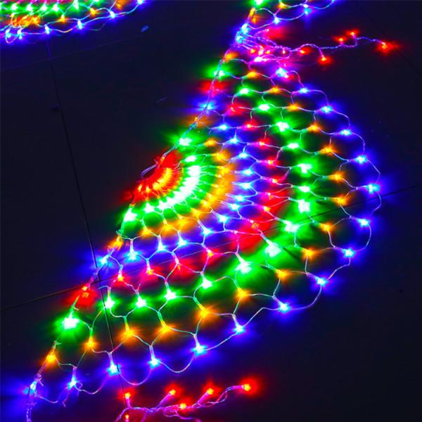 Outdoor Christmas Decorations LED Peacock Light String with Plug-In and 1- AC200