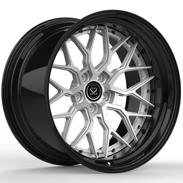 O PC de prata preto do costume 2 forjado orlara 6061-T6 20 o parafuso desconcertado de alumínio da polegada 5x112