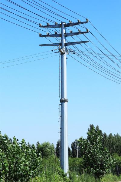 输电线路110kv 132kv 230 Kv塔架和格架桅杆双回路镀锌电线杆