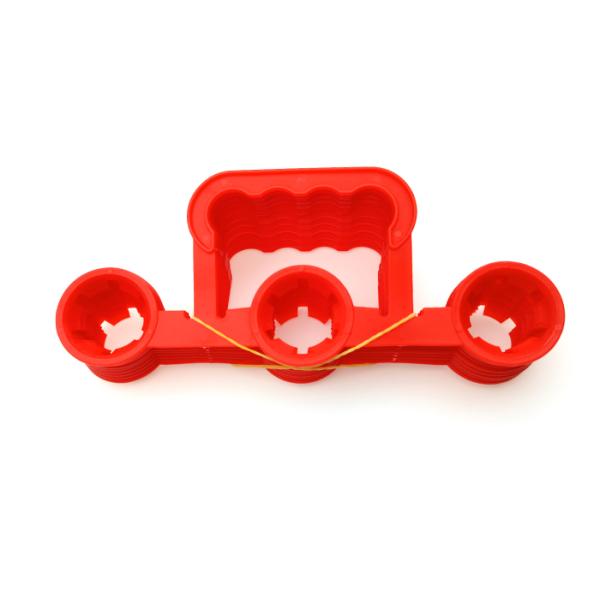 Lightweight Plastic Carry Handle For Three Bottles With Bottle Banding Clip