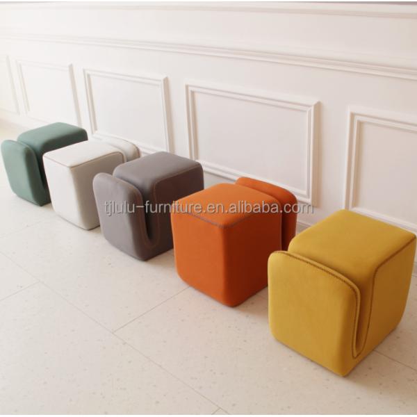 Home Furniture Ottoman Stool with Fabric Cover OEM Service Accepted Space Saving Multi-Purpose Design
