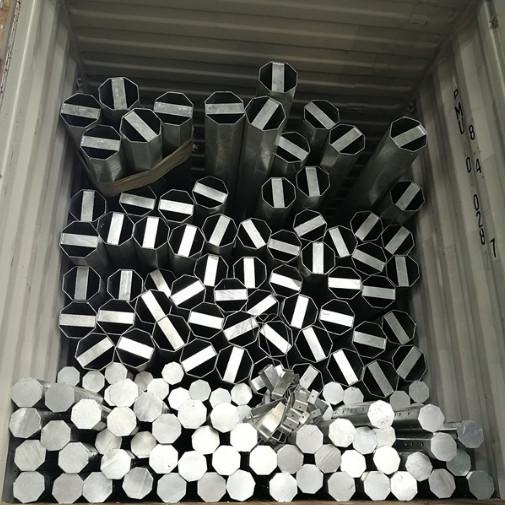 30FT 9150mm ASTM A36 Galvanized Octagonal 15kV Steel Power Pole