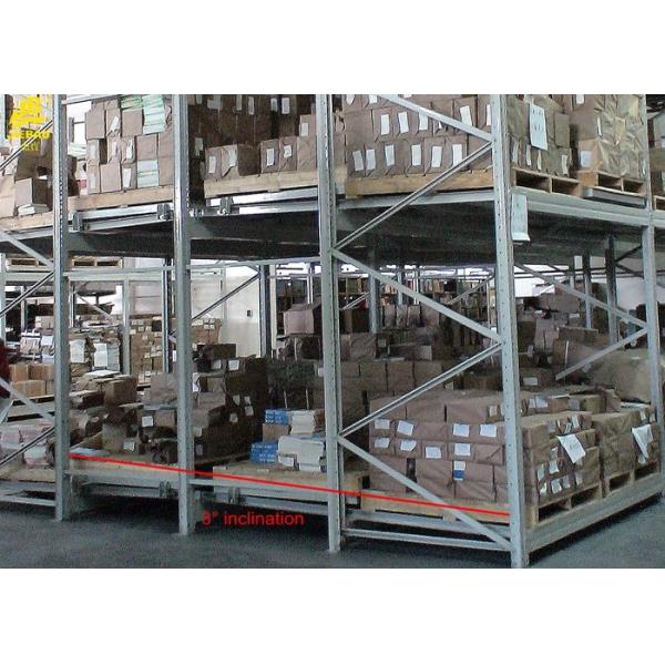 Q235 Steel Double Deep Pallet Racking , Galvanized Push Back Racking