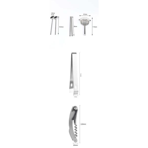 Rustproof коктейль нержавеющей стали 24oz 13Pcs установил с деревянным основанием стойки