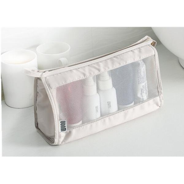 Factory direct hot sale clear toiletry bag polyester and mesh makeup bag eco beauty cosmetic bag