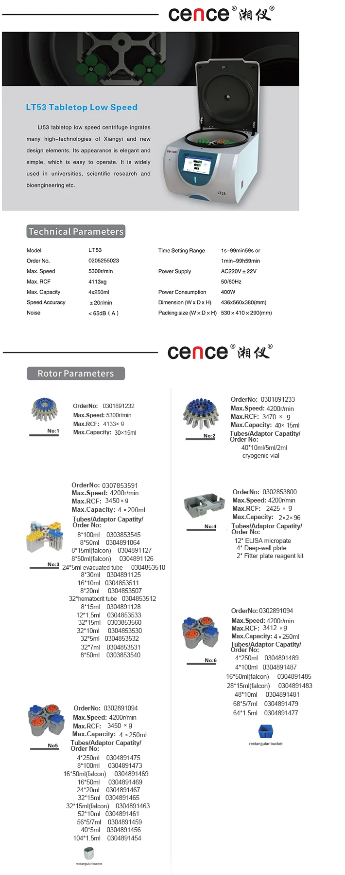 5ml/10ml/15ml/50ml/100ml/250ml Tube Hospital Laboratory Centrifuge CE ISO Certificated